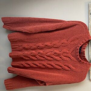 American Eagle Outfitters Cable Knit Sweater in Brick Red